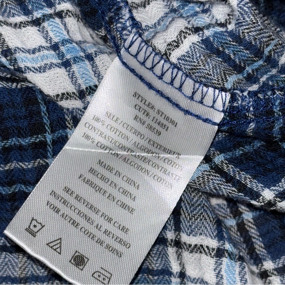 Kut From The Kloth Boylen Plaid Flannel Snap Button Shirt Roll Up Sleeve Large - Picture 11 of 11
